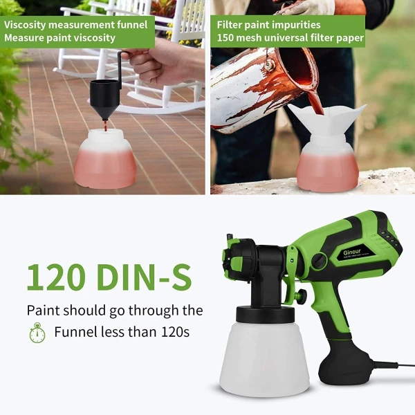 Pulverizador Pintura Para El Hogar, Ginour 600 W ,4 Boquilla - Image 4