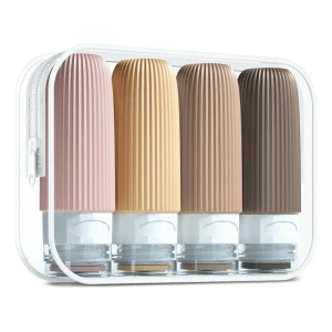 Mrsdry, Botellas Viaje Para Artículos De Tocador, 2oz 4 Pza Color Albaricoque