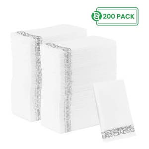 Party Bargains Papel Desechable Con Tacto De Lino 200 Piezas
