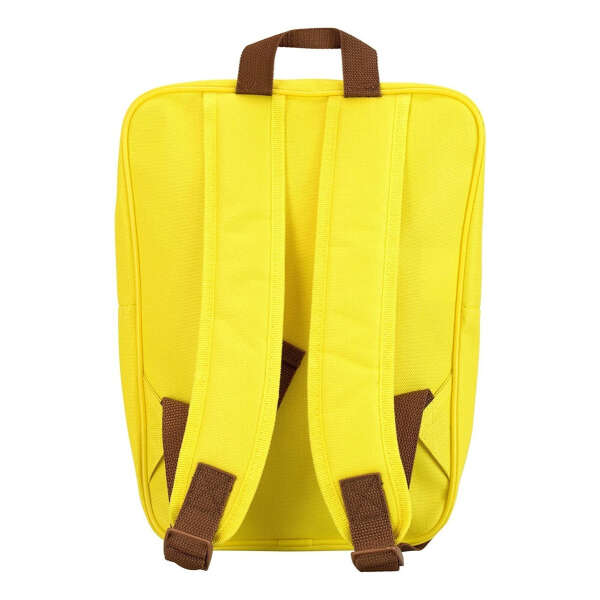 Mochila Infantil Bob Esponja Pantalones Cuadrados Color Amarillo Diseño De La Tela Efecto De Cuero - Image 3