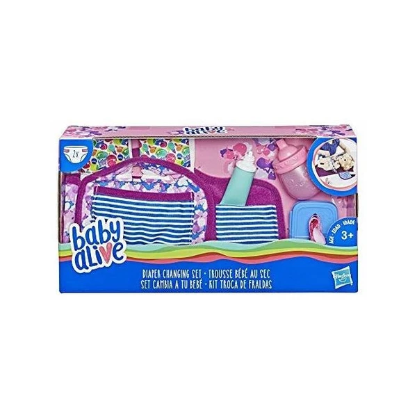 Bebe Vivo Bolsa De Pañales De Repuesto Para Muñeca Color Violeta Diseño De La Tela Flores - Image 2