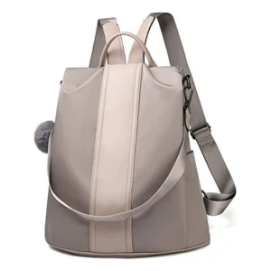 Mochila Multifuncional Larga Capacidad Antirrobo Impermeable Color Beige