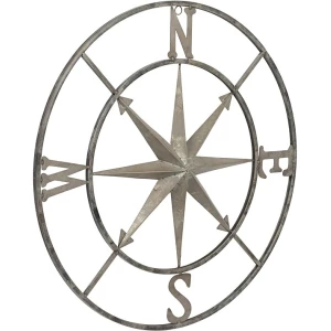 Brujula Grande De Metal Decorativa