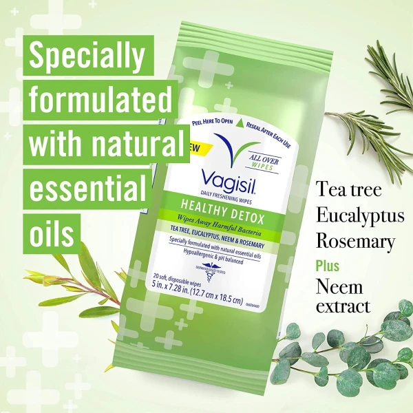 Vagisil Toallitas Íntimas Femeninas Healthy Detox 40 Unid - Image 2