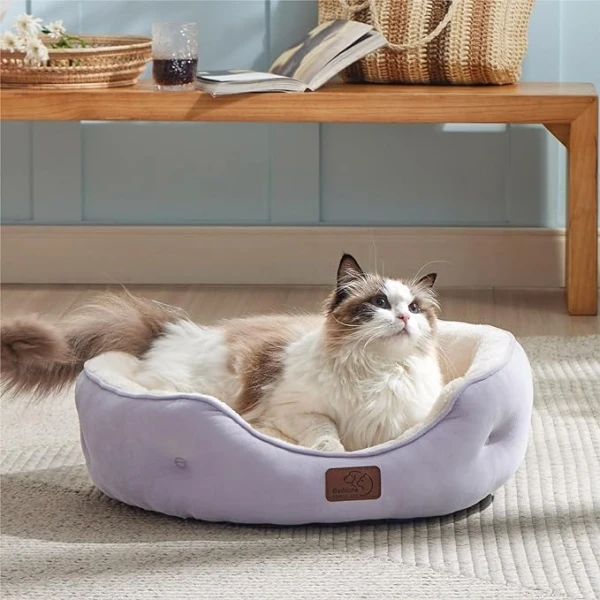 Bedsure - Cama Lavable Para Perros Y Gatos Pequeños Color Lila Diseño Pequeña - Image 2