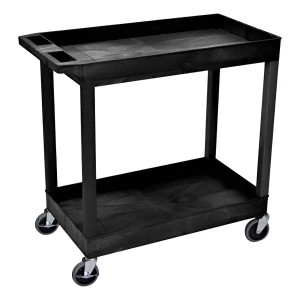 Carrito Utilitario De Dos Estantes Luxor Negro