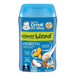 Gerber Cereal Powerblend Avena - Durazno - Manzana 227gr