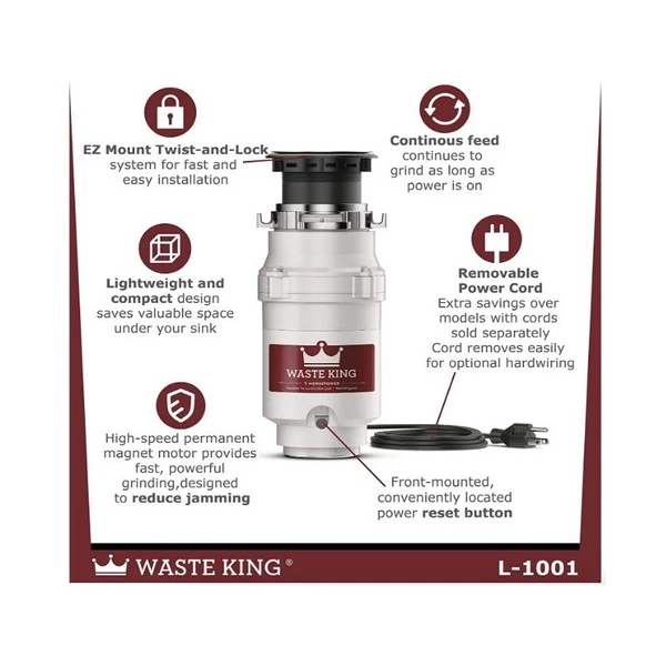 Waste King Legend Triturador De Alimentos Con Elimina 1/2 Hp - Image 4