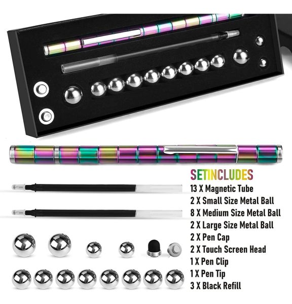Boncty Bolígrafo Magnético Antiestrés, Juguete Descompresión Color Multicolor - Image 5