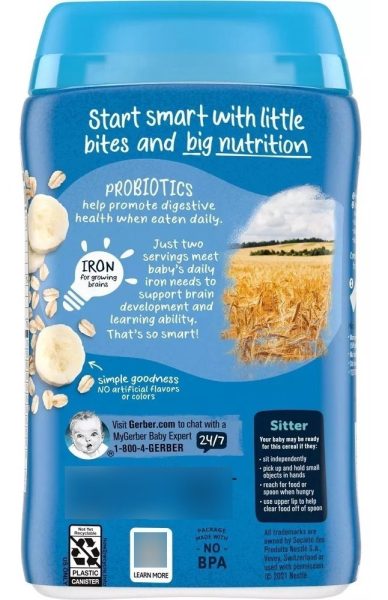 Gerber Cereal Avena-plátano Para Bebé Con Probióticos 227gr - Image 3