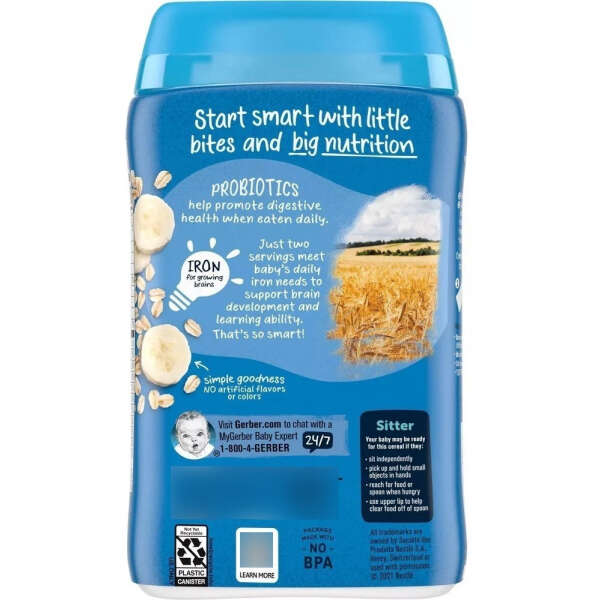 Gerber Cereal Avena-plátano Para Bebé Con Probióticos 227gr - Image 3