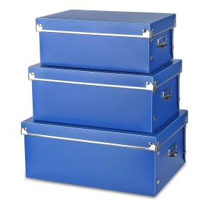 Seekind - Caja De Almacenamiento Con Tapas Y Asas Color Azul