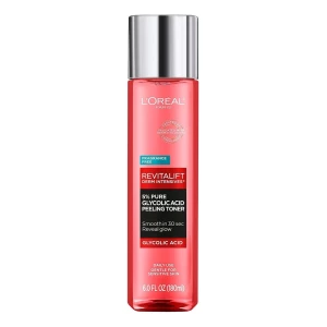 Tónico Exfoliante 5% Ácido Glicólico L'oreal Paris Revitalift Tónico Pelador De Ácido Glicólico Puro Al 5% Con Aloe Vera Sin Alcohol Sin Fragancia 6 Onzas Líquidas De Uso Diario Con Ácido Glicólico