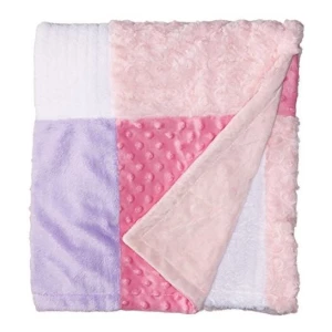 Hudson Baby Multifabric 12panel Blanket Pink Descontinuado P