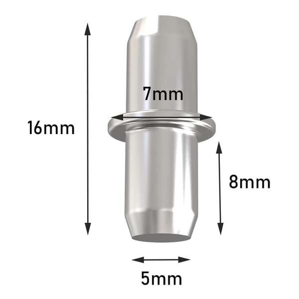 Clavijas Para Estantes 5mm Paquete De 50 Níquel Y Metal - Image 2