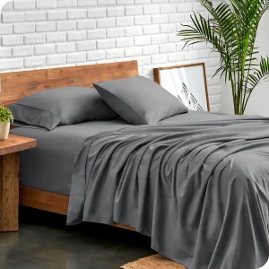 Bare Home - Juego De Sábanas De Microfibra Ultrasuave Color Gris Oscuro Diseño De La Tela Único