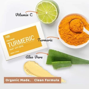 Anairui Máscara Facial Con Vitamina C Y Cúrcuma Control Acné Tipo De Piel Todo Tipo De Piel - Image 3