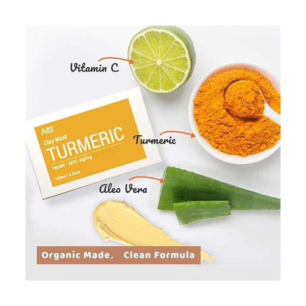 Anairui Máscara Facial Con Vitamina C Y Cúrcuma Control Acné Tipo De Piel Todo Tipo De Piel - Image 3