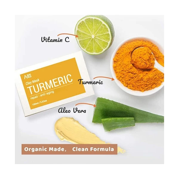 Anairui Máscara Facial Con Vitamina C Y Cúrcuma Control Acné Tipo De Piel Todo Tipo De Piel - Image 3