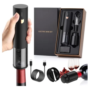 Rocyis Abrebotellas De Vino Automático 4 En 1 Y Accesorios Color Negro