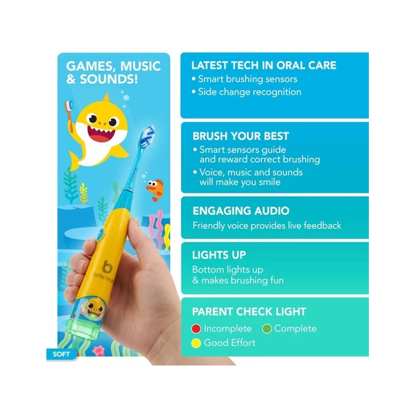 Britebrush Cepillo Dental Inteligente Interactivo Baby Shark - Image 2