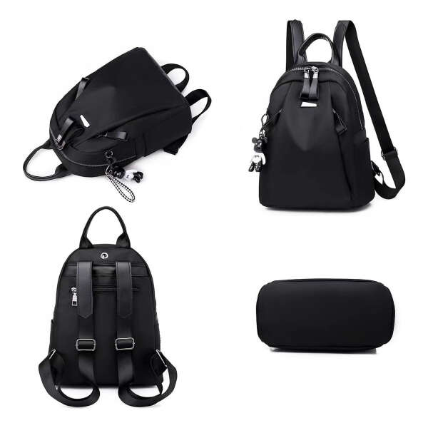 Go-done - Bolso De Dama Acabado De Los Herrajes Negro Con Adorno Color Negro Correa De Hombro Negro Diseño De La Tela Liso - Image 2