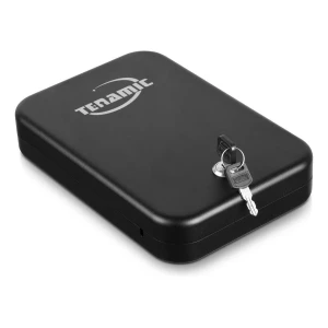 Caja De Seguridad Para Pistola, Portátil, En Acero, Tenamic Color Negro
