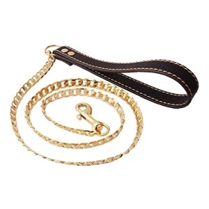 Correa Para Perro Chapada En Oro 132 Cm De Largo