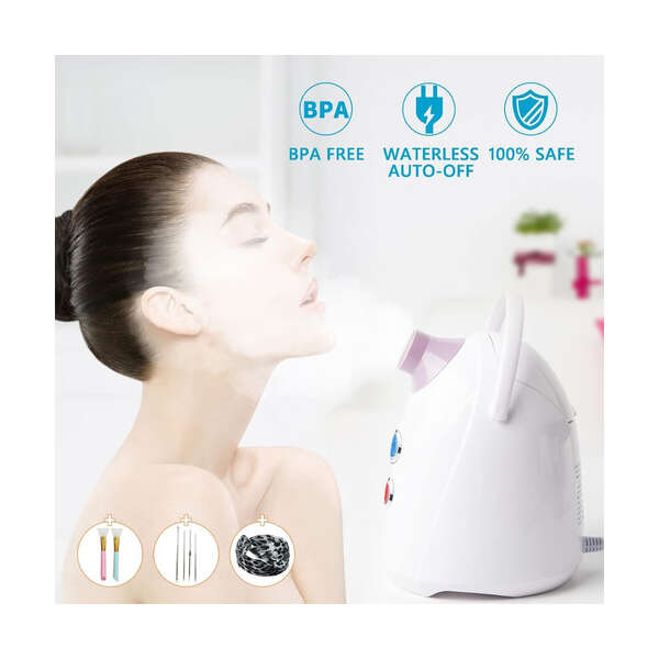 Googooms - Vaporizador Facial Nano, Con Kit De Spa Color Blanco Y Morado - Image 3