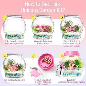 Kit De Terrario De Unicornio Con Luz Arcoíris Para Niños - Image 3
