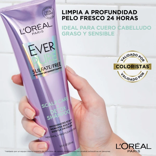 Loréal Paris Shampoo Ever Pure Scalp Detox Sin Sulfatos 250ml - Image 2