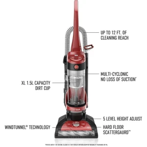 Aspiradora Filtración Medios Hepa Hoover Windtunnel Uh71100 Color Rojo - Image 3