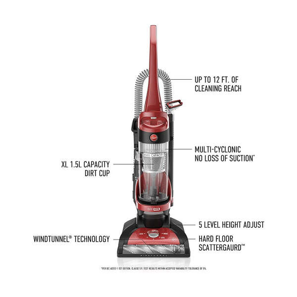 Aspiradora Filtración Medios Hepa Hoover Windtunnel Uh71100 Color Rojo - Image 3