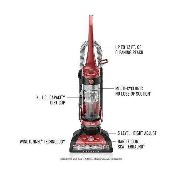 Aspiradora Filtración Medios Hepa Hoover Windtunnel Uh71100 Color Rojo - Image 3