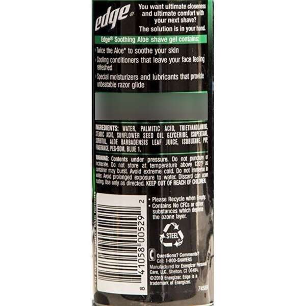 Edge Espuma En Gel Para Afeitar Con Aloe Vera 198g - Image 2