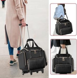 Prokva Estuche De Maquillaje Con Ruedas Con 4 Bolsas Color Negro - Image 2
