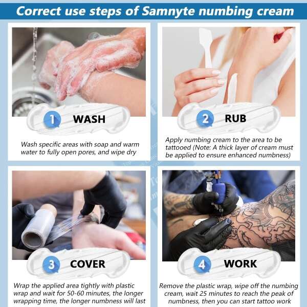 Samnyte Crema Anestésica Para Tatuajes Sin Dolor, De 6 A 8 H - Image 5