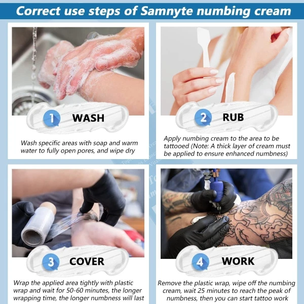 Samnyte Crema Anestésica Para Tatuajes Sin Dolor, De 6 A 8 H - Image 5