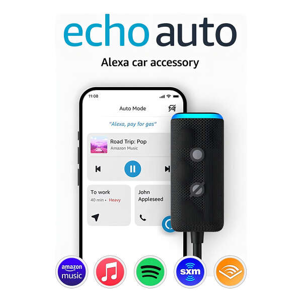 Amazon Echo Auto (2nd Gen) Con Asistente Virtual Alexa Color Negro 127/220v - Image 3