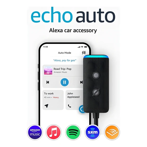 Amazon Echo Auto (2nd Gen) Con Asistente Virtual Alexa Color Negro 127/220v - Image 3