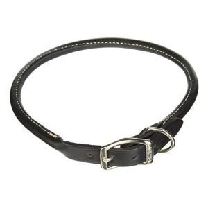 Cuello Redondo Para Perro Dcp120620blk De Cuero Para Mascota Color Negro N/a Tamaño Del Collar M