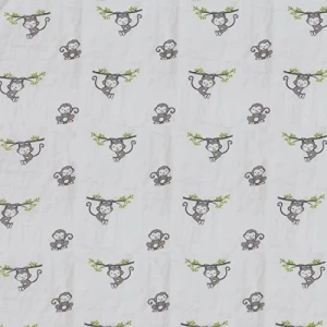 Bacati Conjunto De 4 Monos Felices Muselina Swaddling Mantas - Image 5