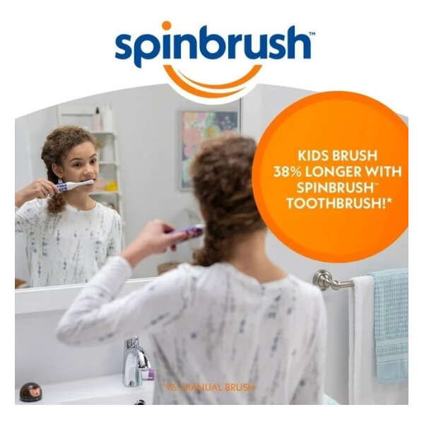 Cepillo De Dientes Eléctrico Spinbrush Princess Peach 1und - Image 3