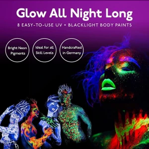 Pintura Cuerpos Y Rostros. Se Ve Bajo Luz Fluorescente 8 Uni - Image 3