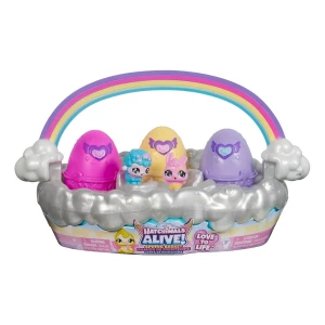 Hatchimals Alive - Cesta De Pascua Con 6 Figuras Y 3 Huevos