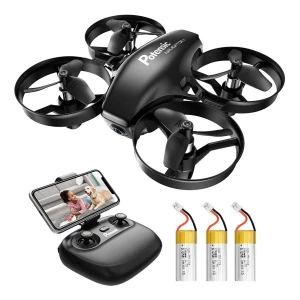 Mini Dron A20w Para Niños, Cámara 720p Hd, Rc Fpv 3 Baterías Color Black
