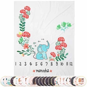 Kute N Koo Elefante Hito Manta Para Niño Mensual De Bebe Hi