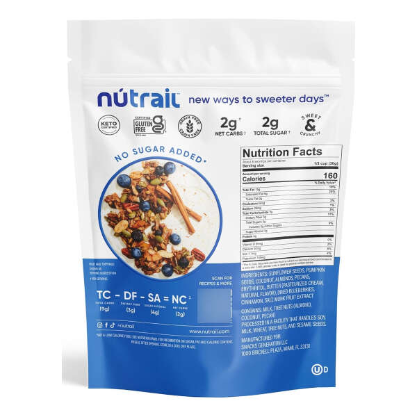 Nutrail Granola Saludable Keto Canela Y Arándanos 227g - Image 2