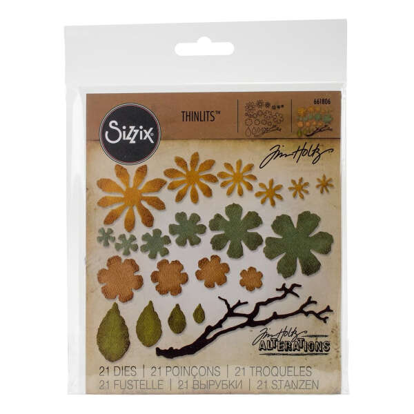 Sizzix Juego De Troqueles Diseño Floral Paquete De 21 Forma De La Perforación Floral Andrajoso - Image 2