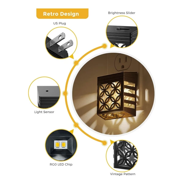 Lohas - Paquete De 2 Luces Nocturnas Enchufables Led Color Blanco - Image 4